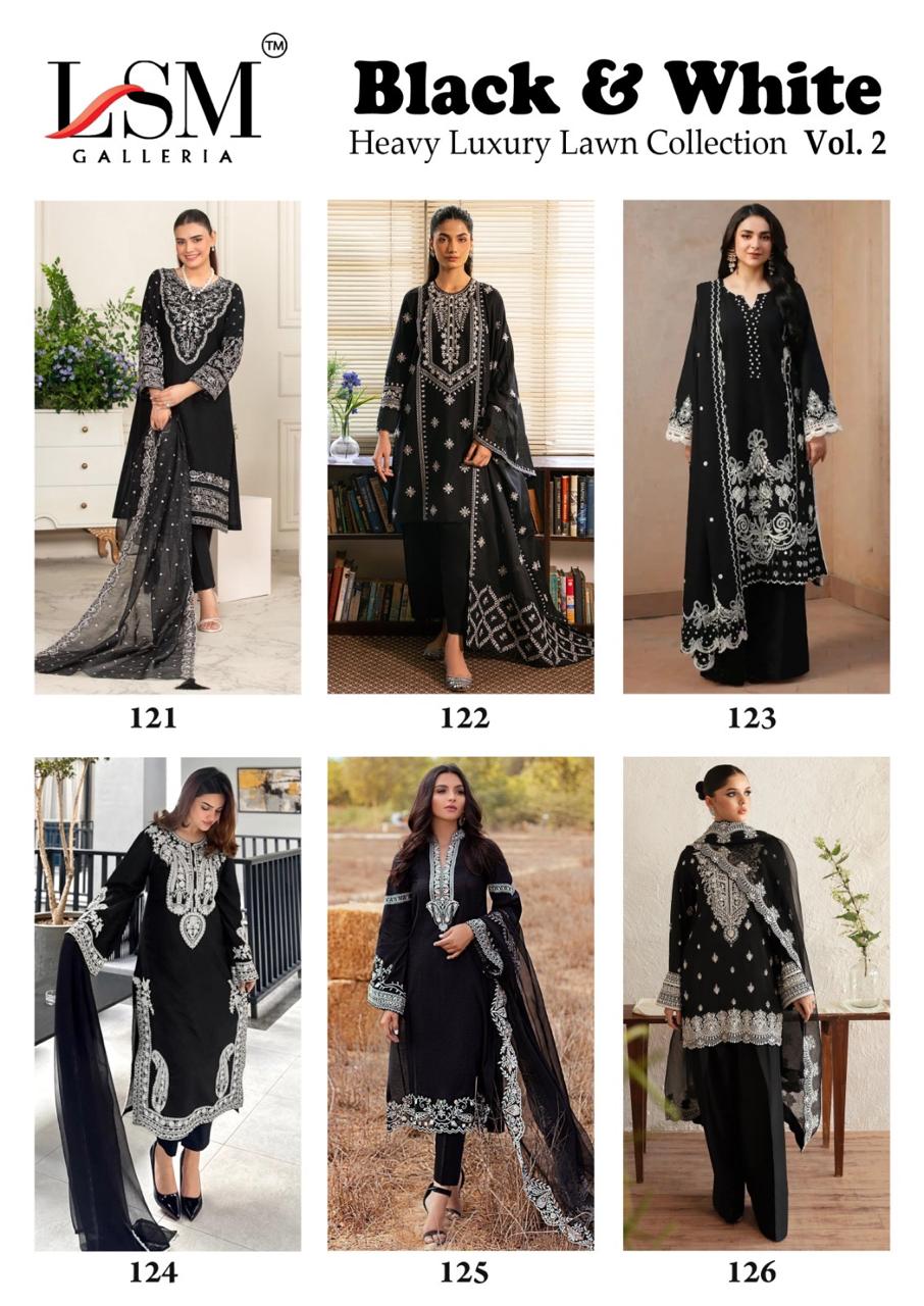 Lsm Black And White Vol 2 Readymade Karachi Kurti Pant With Dupatta
