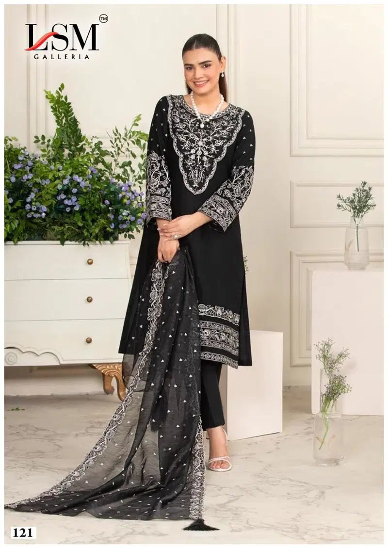 Lsm Black And White Vol 2 Readymade Karachi Kurti Pant With Dupatta