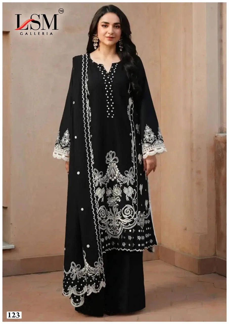 Lsm Black And White Vol 2 Readymade Karachi Kurti Pant With Dupatta