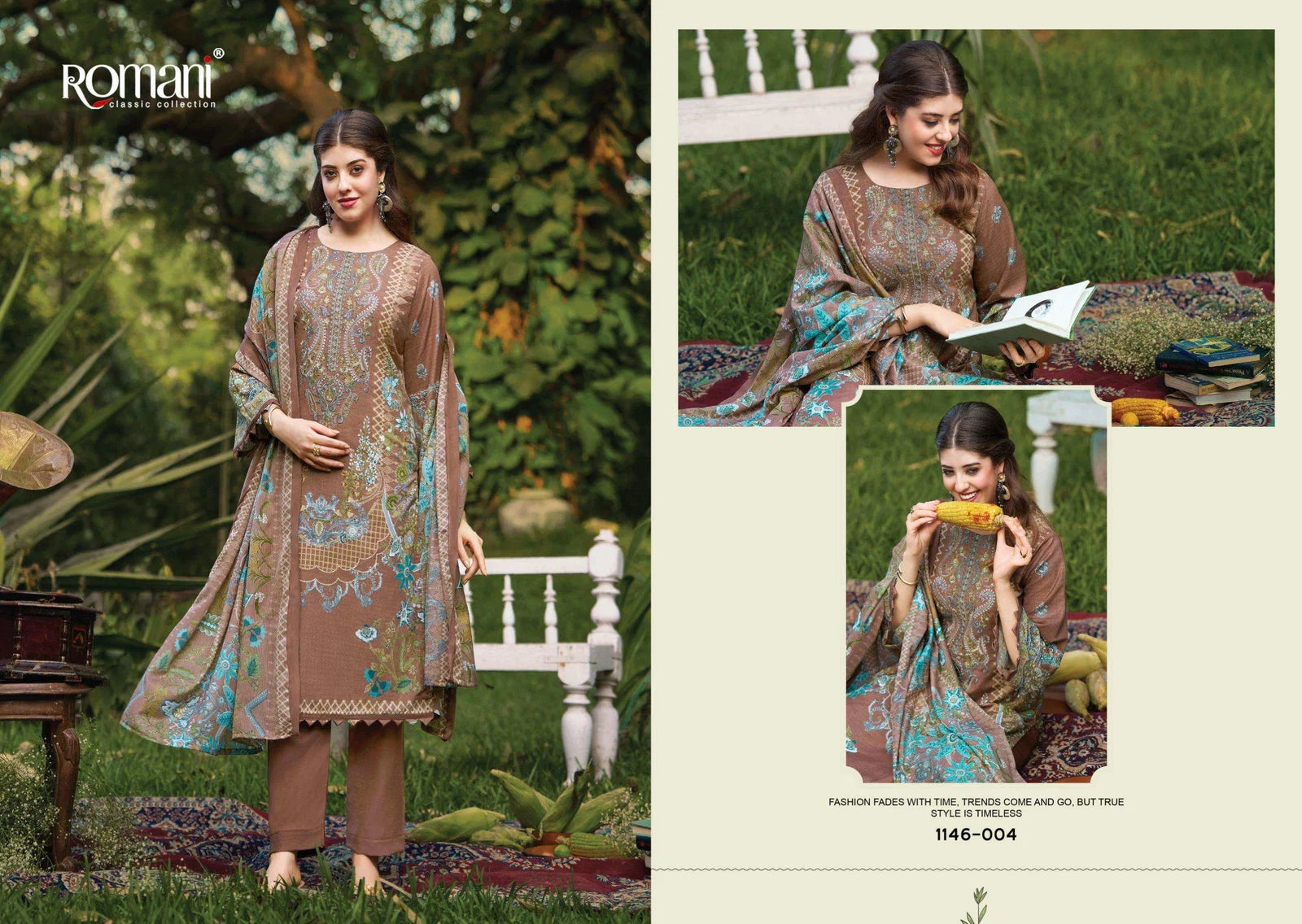 Romani Needle Wonder Vol 11 Readymade Cotton Pakistani Kurti Set