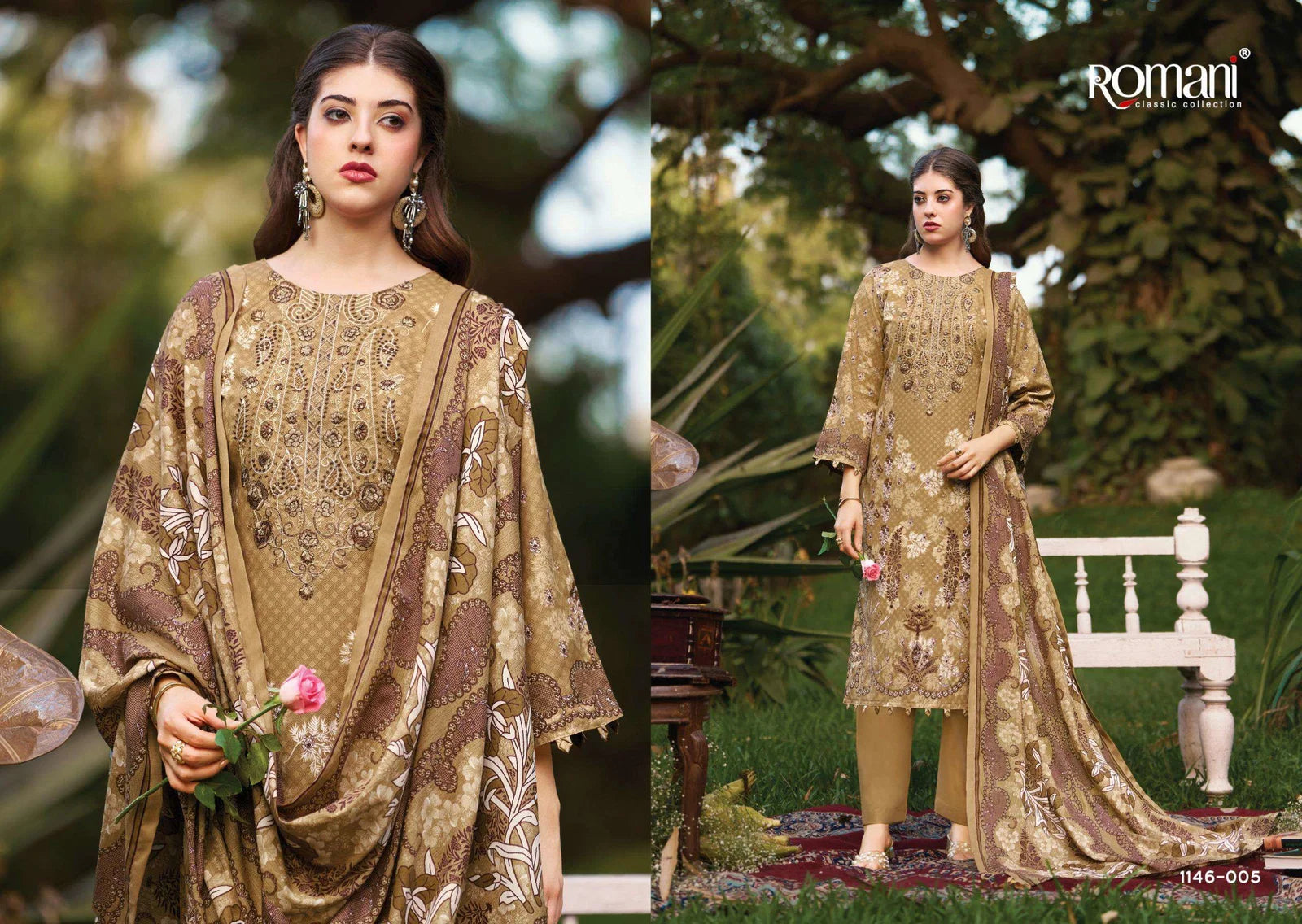 Romani Needle Wonder Vol 11 Readymade Cotton Pakistani Kurti Set