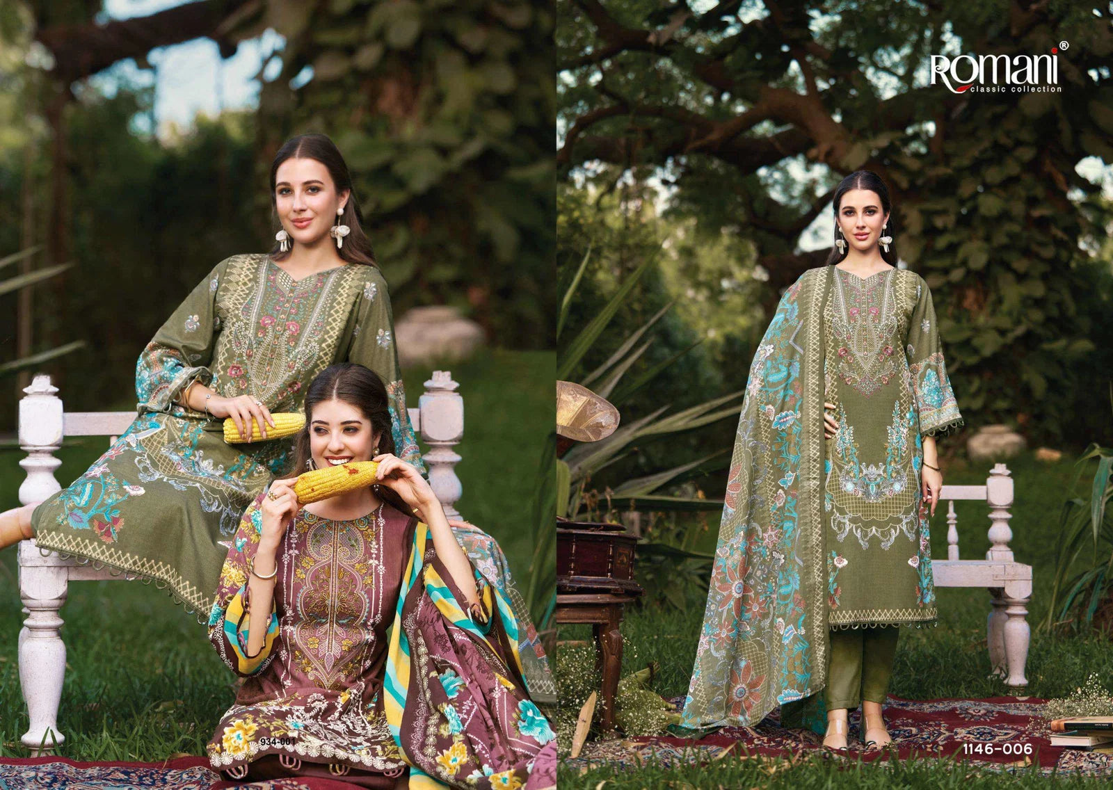 Romani Needle Wonder Vol 11 Readymade Cotton Pakistani Kurti Set