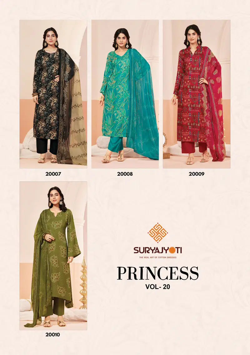 Suryajyoti Princess Vol 20 Rayon Printed Dress Material Collection