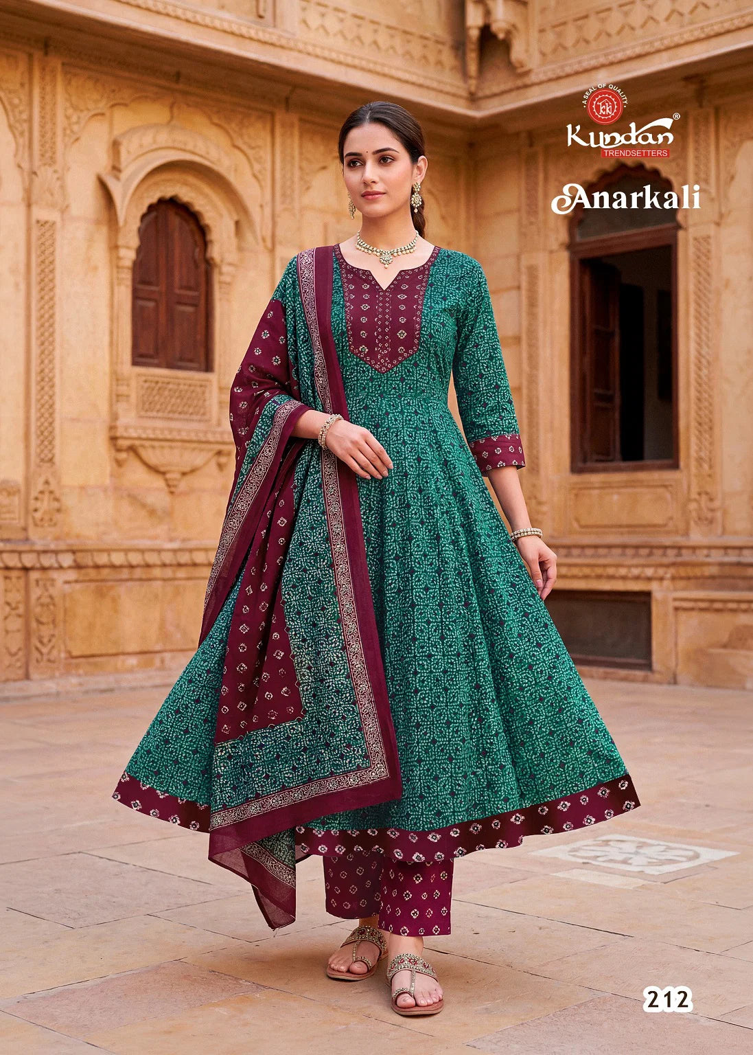 Kundan Anarkali Vol 2 Cotton Printed Kurti Pant With Dupatta