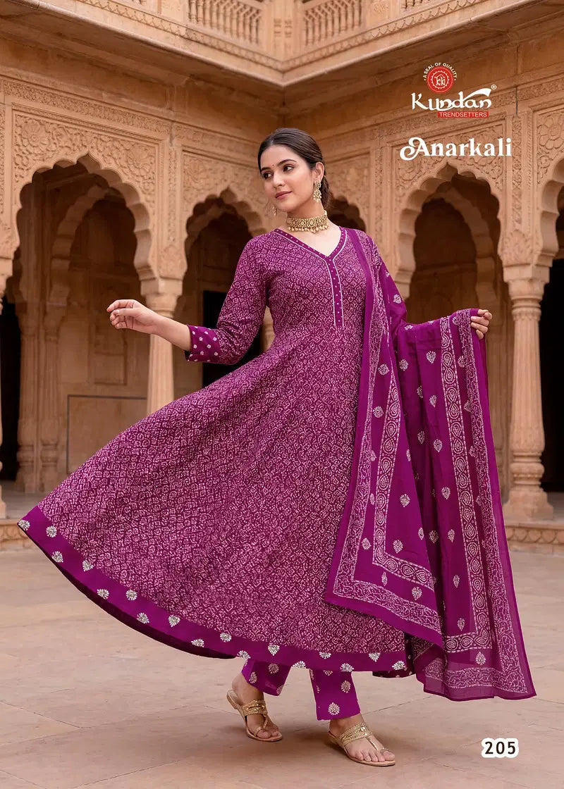 Kundan Anarkali Vol 2 Cotton Printed Kurti Pant With Dupatta