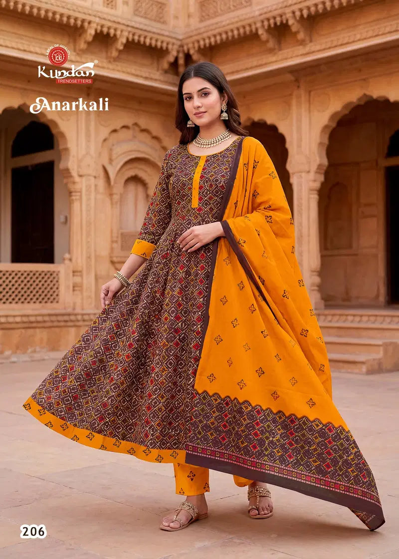Kundan Anarkali Vol 2 Cotton Printed Kurti Pant With Dupatta