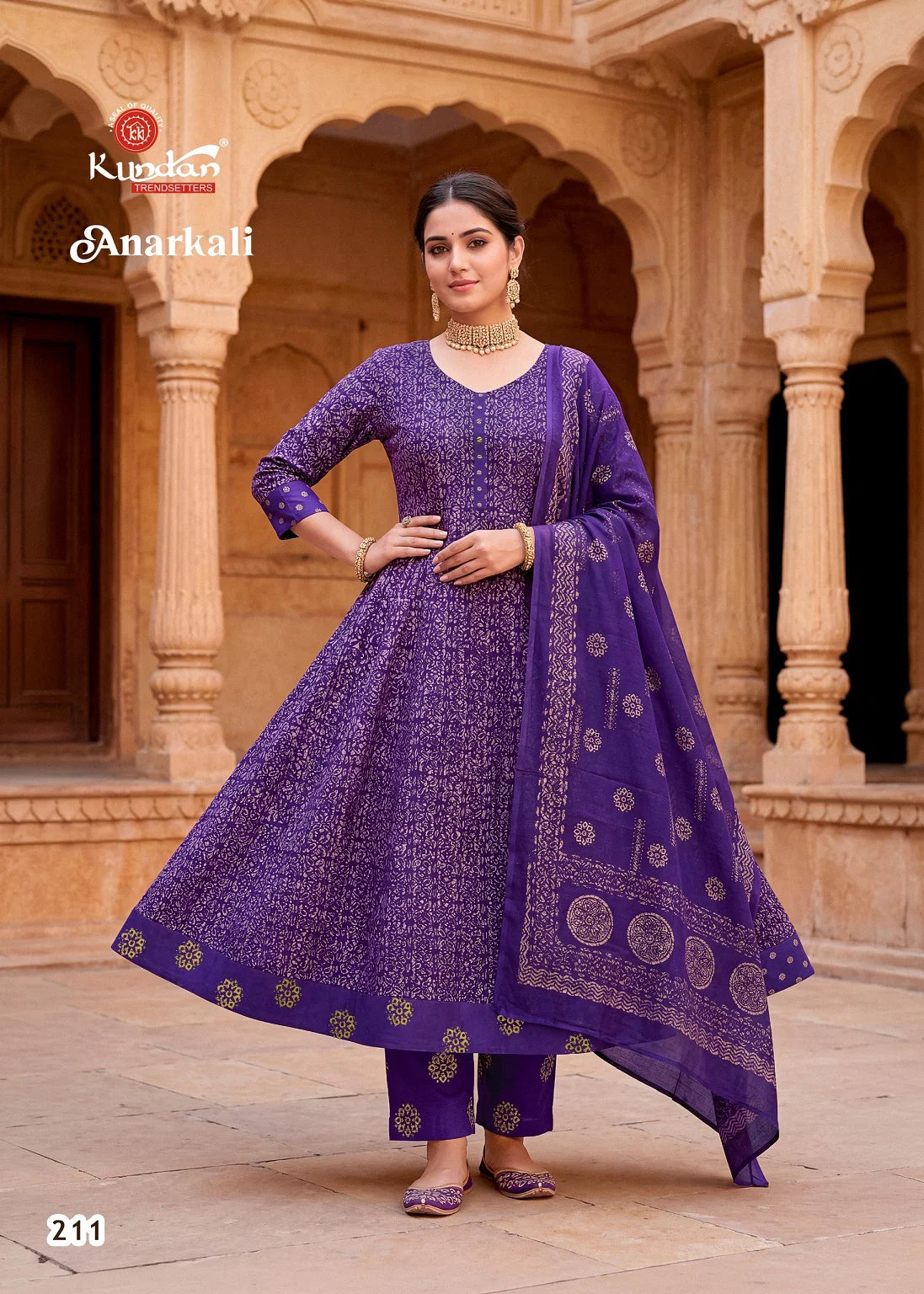 Kundan Anarkali Vol 2 Cotton Printed Kurti Pant With Dupatta