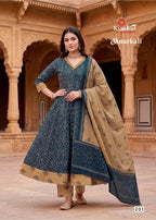 Kundan Anarkali Vol 2 Cotton Printed Kurti Pant With Dupatta