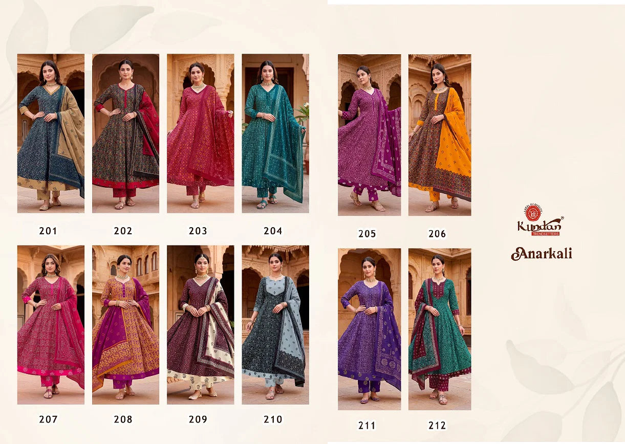 Kundan Anarkali Vol 2 Cotton Printed Kurti Pant With Dupatta