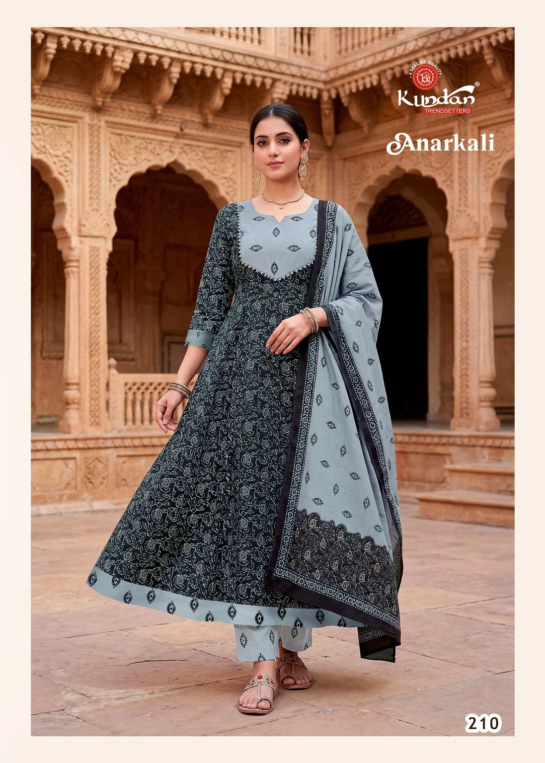Kundan Anarkali Vol 2 Cotton Printed Kurti Pant With Dupatta
