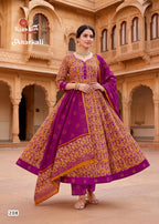 Kundan Anarkali Vol 2 Cotton Printed Kurti Pant With Dupatta