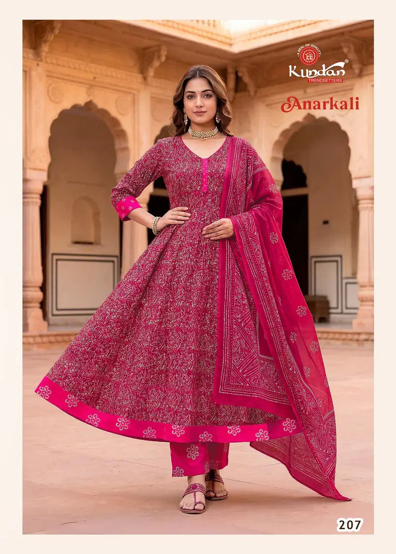 Kundan Anarkali Vol 2 Cotton Printed Kurti Pant With Dupatta