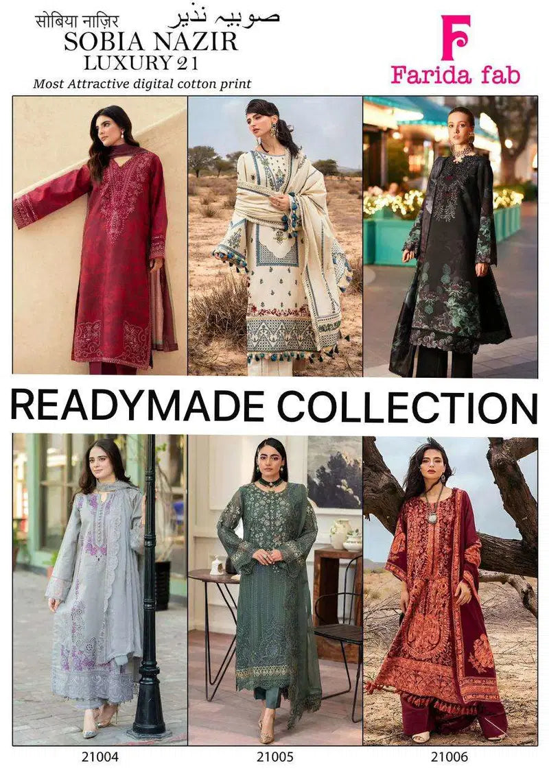 Farida Sobia Nazir Vol 21 Readymade Karachi Kurti Pant With Dupatta