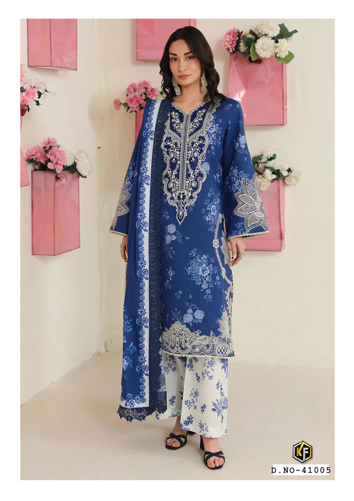 Keval Maria B Vol 411 Readymade Cotton Karachi Kurti Pant With Dupatta