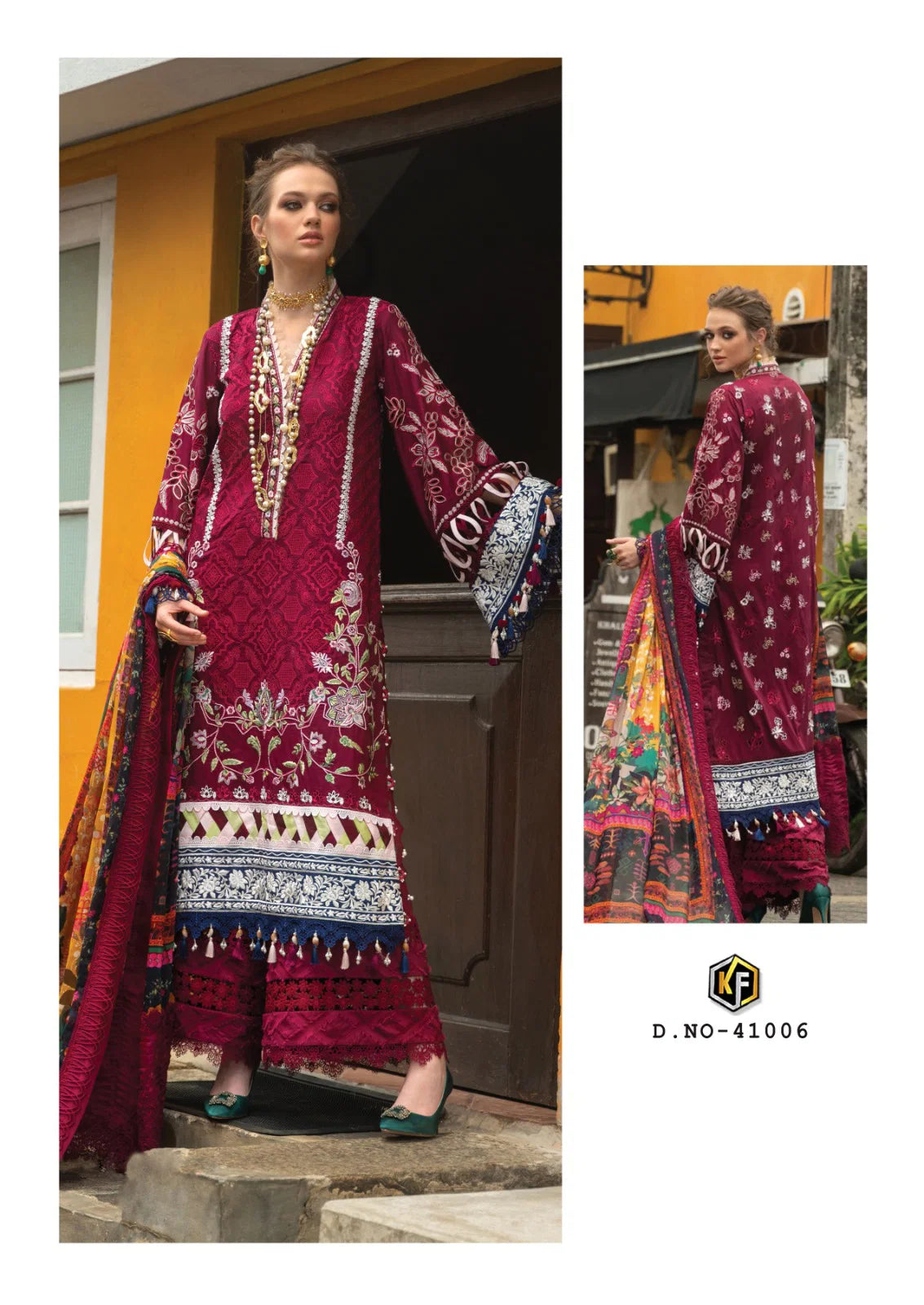 Keval Maria B Vol 411 Readymade Cotton Karachi Kurti Pant With Dupatta