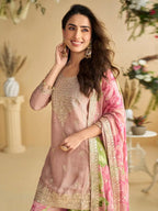 Kf 10071 Chinon Silk Sequence Worked Party Wear Salwar Suit Collection