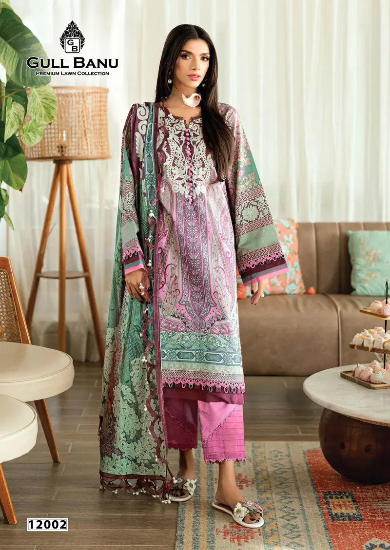 Gull A Ahmed Gull Banu Vol 12 Cambridge Printed Karachi Dress Material