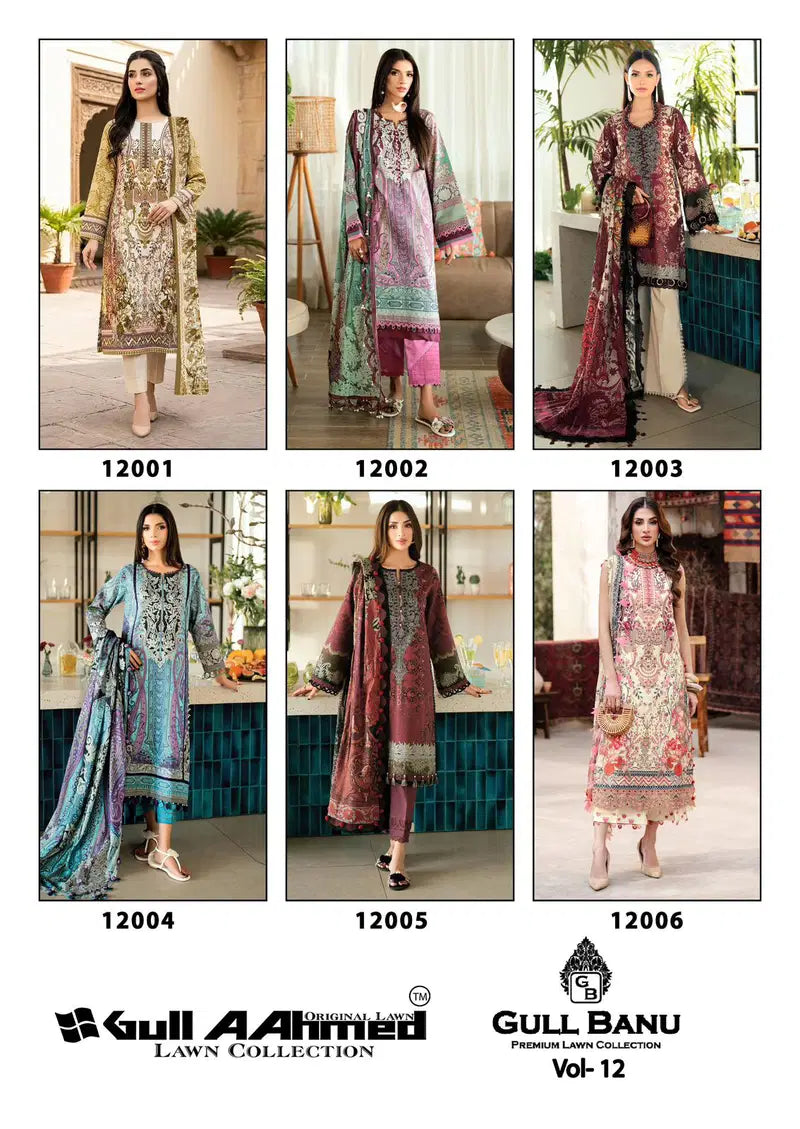 Gull A Ahmed Gull Banu Vol 12 Cambridge Printed Karachi Dress Material