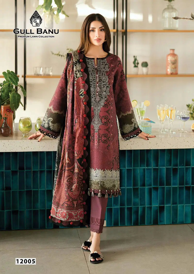 Gull A Ahmed Gull Banu Vol 12 Cambridge Printed Karachi Dress Material