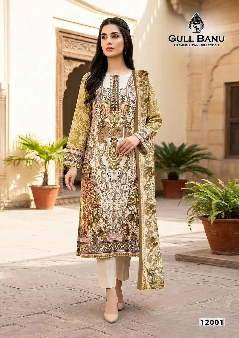 Gull A Ahmed Gull Banu Vol 12 Cambridge Printed Karachi Dress Material