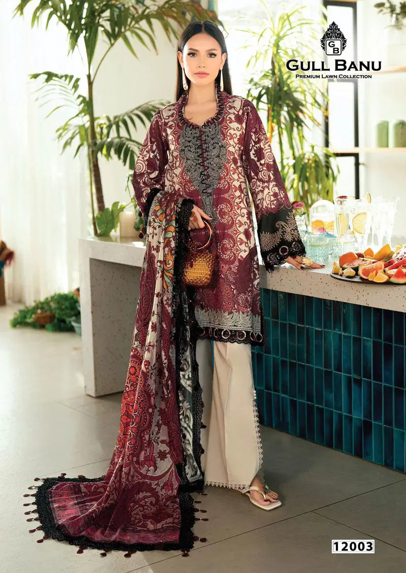Gull A Ahmed Gull Banu Vol 12 Cambridge Printed Karachi Dress Material