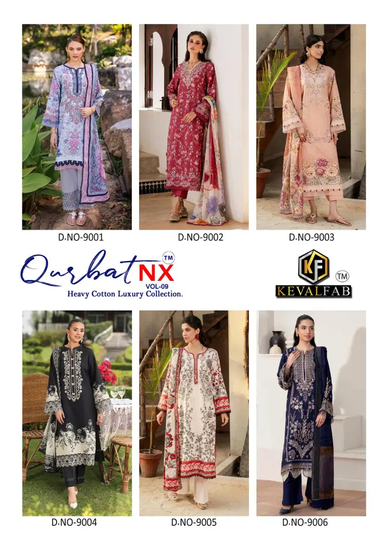 Keval Qurbat Nx Vol 9 Cotton Printed Karachi Dress Material