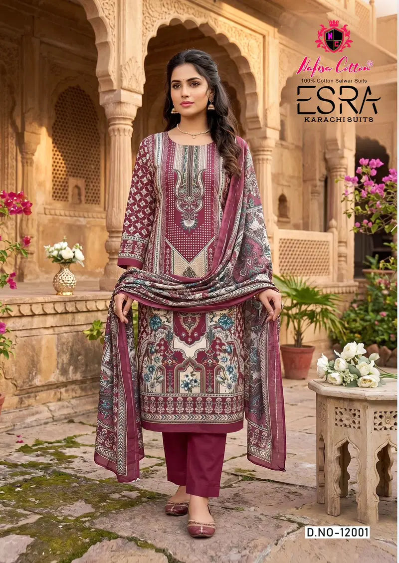 Nafisa Cotton Esra Vol 12 Cotton Printed Karachi Dress Material Collection