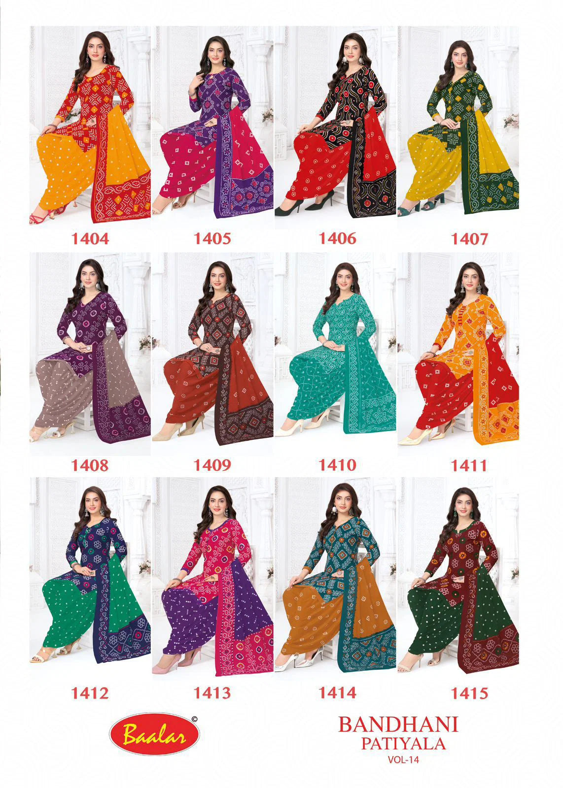 Baalar Bandhani Patiyala Vol 14 Cotton Printed Dress Material Collection