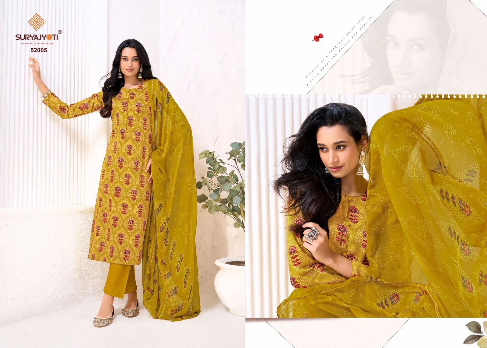 Suryajyoti Naishaa Vol 52 Jaam Satin Printed Dress Material Collection