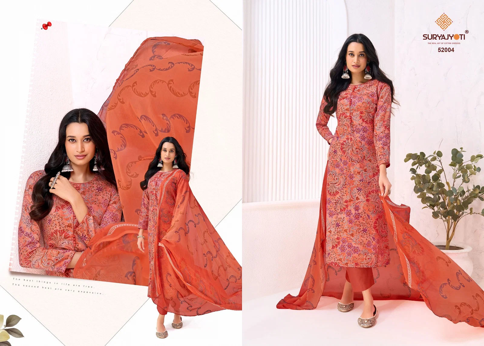 Suryajyoti Naishaa Vol 52 Jaam Satin Printed Dress Material Collection