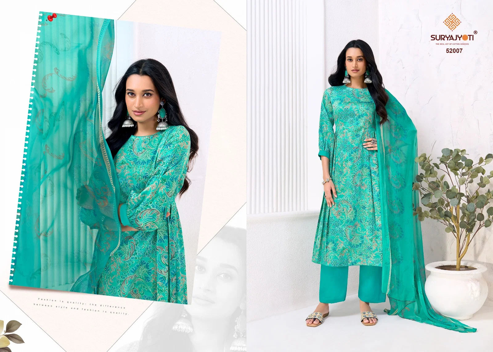 Suryajyoti Naishaa Vol 52 Jaam Satin Printed Dress Material Collection