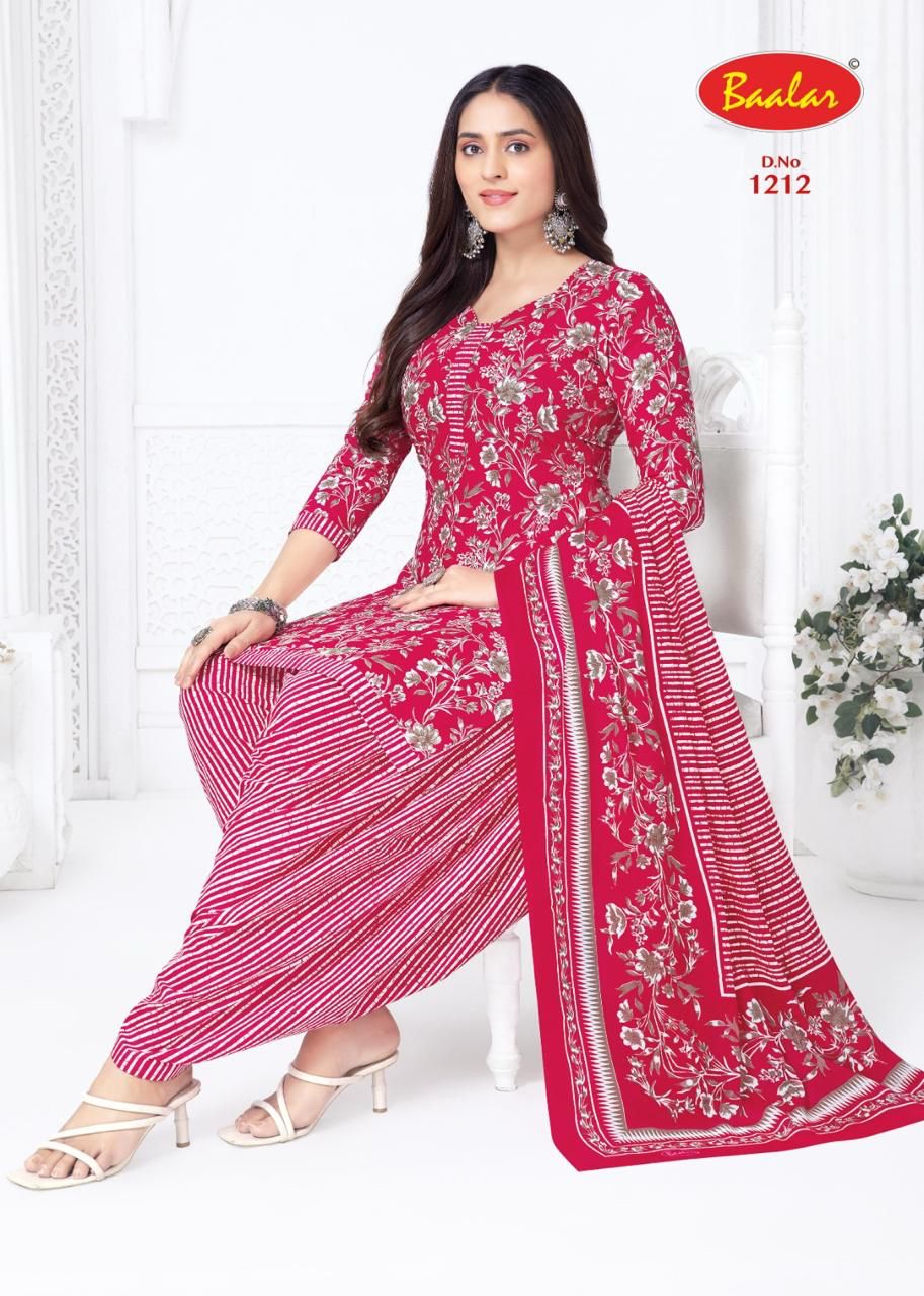 Baalar Cristal Patiyala Vol 12 Cotton Printed Dress Material