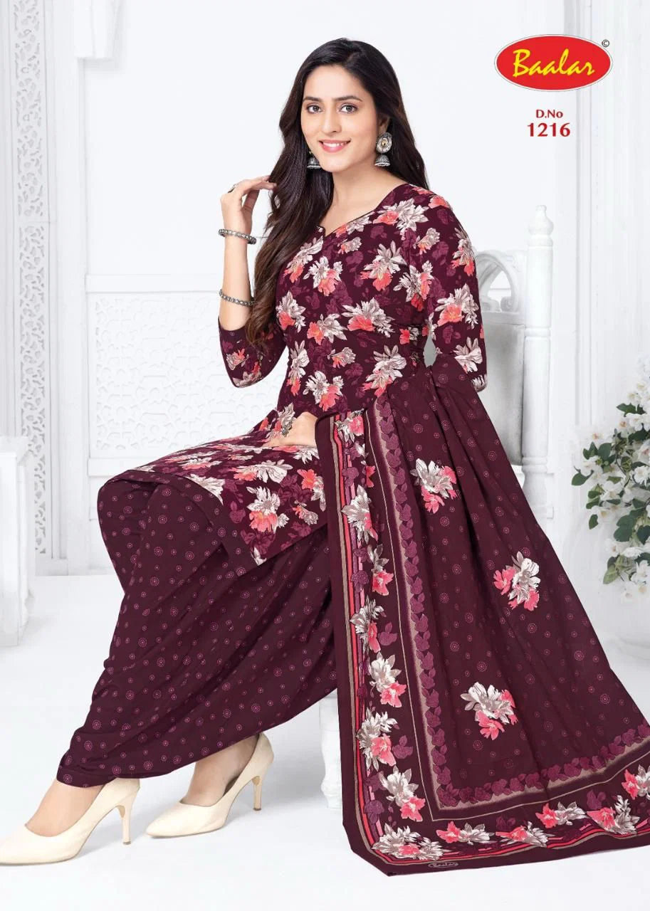 Baalar Cristal Patiyala Vol 12 Cotton Printed Dress Material