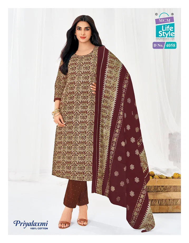 Mcm Priyalaxmi Vol 40 Cotton Printed Fancy Dress Material