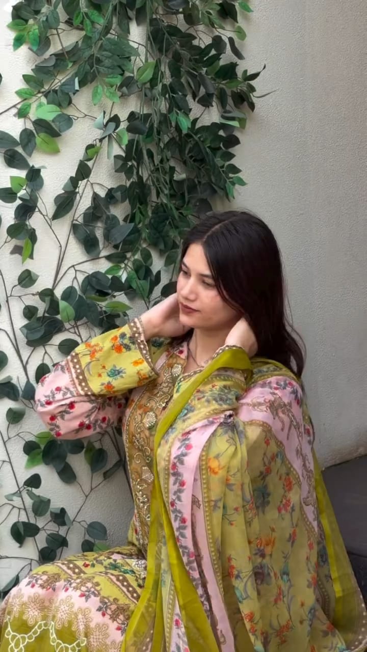 Yd 070 Chiffon Dupatta Heavy Cotton Printed Pakistani Salwar Kameez