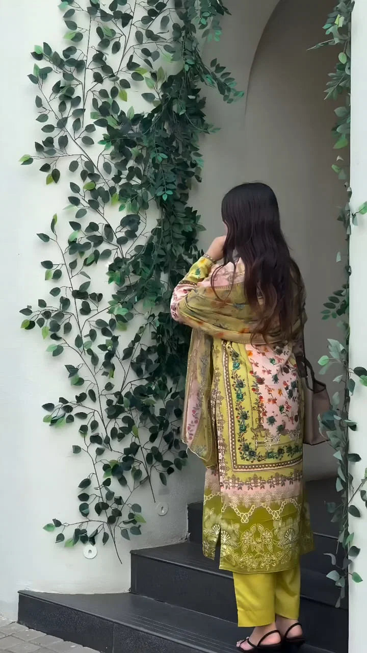 Yd 070 Chiffon Dupatta Heavy Cotton Printed Pakistani Salwar Kameez