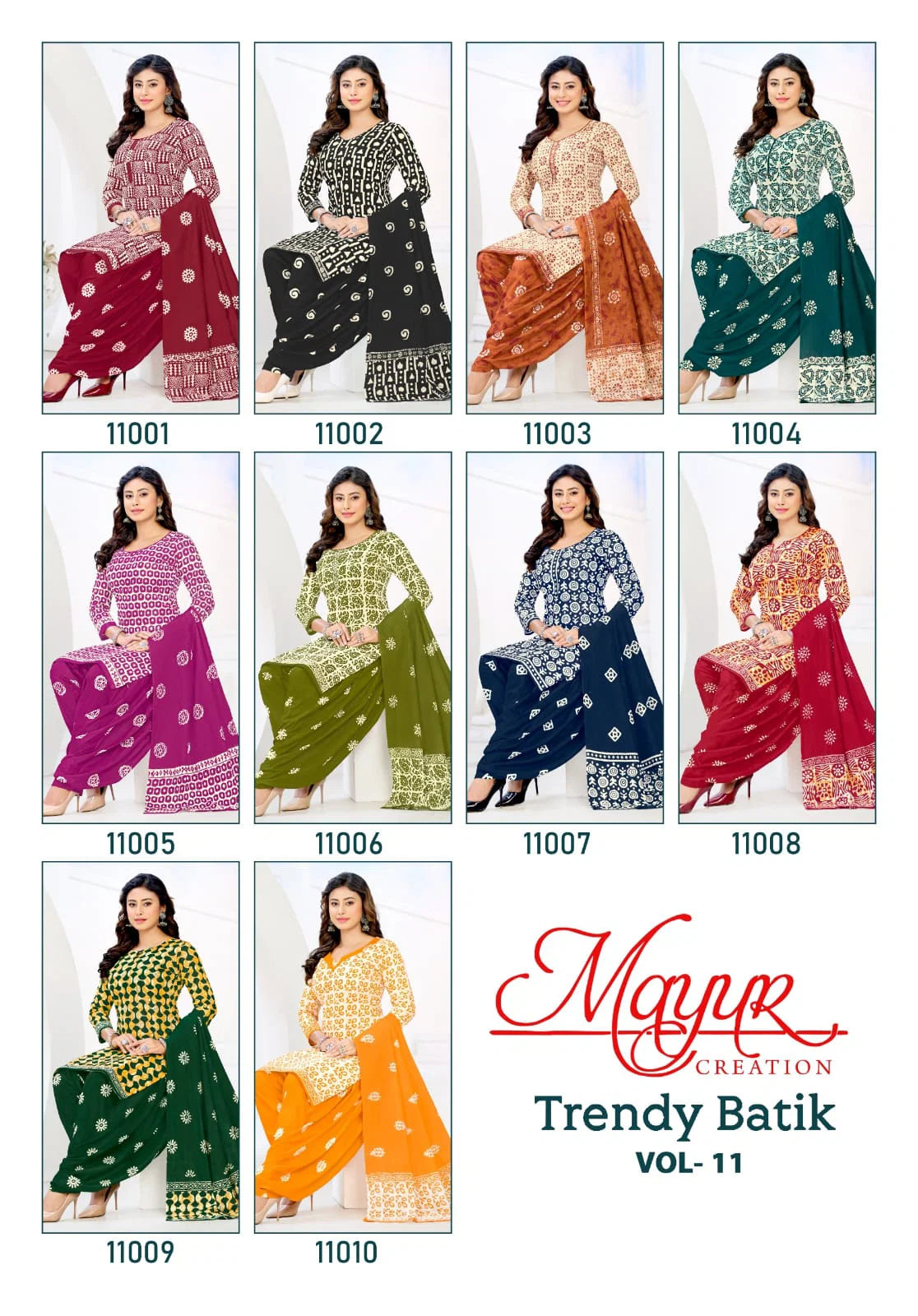 Mayur Trendy Batik Vol 11 Pure Cotton Printed Dress Material Collection