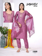Saiyaara Vol 2 Vatican Silk Embroidery Kurti With Pant Dupatta