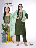 Saiyaara Vol 2 Vatican Silk Embroidery Kurti With Pant Dupatta