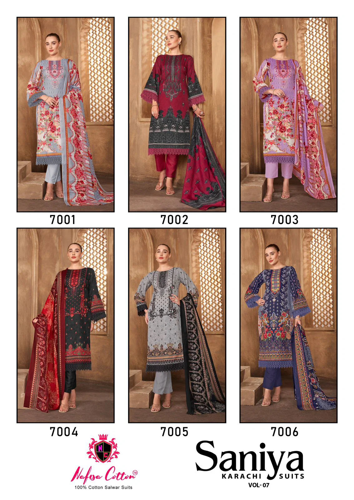 Nafisa Saniya Vol 7 Cotton Digital Printed Karachi Dress Material