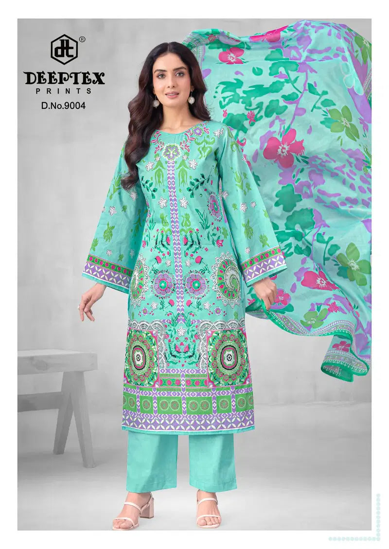Deeptex Roohi Zara Vol 9 Readymade Cotton Karachi Kurti Pant With Dupatta