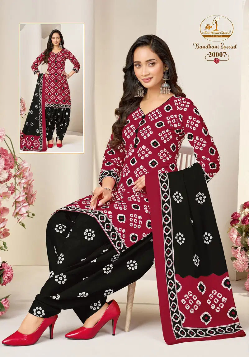 Miss World Bandhani Vol 20 Readymade Cotton Patiyala Dress