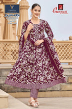 Ganpati Saiyaara Vol 3 Readymade Cotton Anarkali Kurti Set