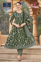 Ganpati Saiyaara Vol 3 Readymade Cotton Anarkali Kurti Set