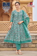Ganpati Saiyaara Vol 3 Readymade Cotton Anarkali Kurti Set