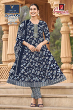 Ganpati Saiyaara Vol 3 Readymade Cotton Anarkali Kurti Set