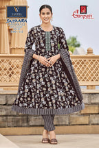 Ganpati Saiyaara Vol 3 Readymade Cotton Anarkali Kurti Set