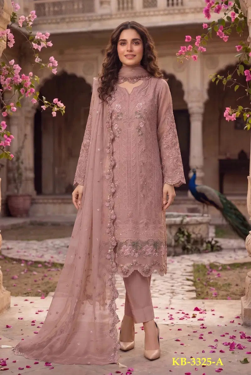Kb 3325 Super Hit Chiffon With Handworked Pakistani Salwar Suit Full Catalog available at wholesale rate.