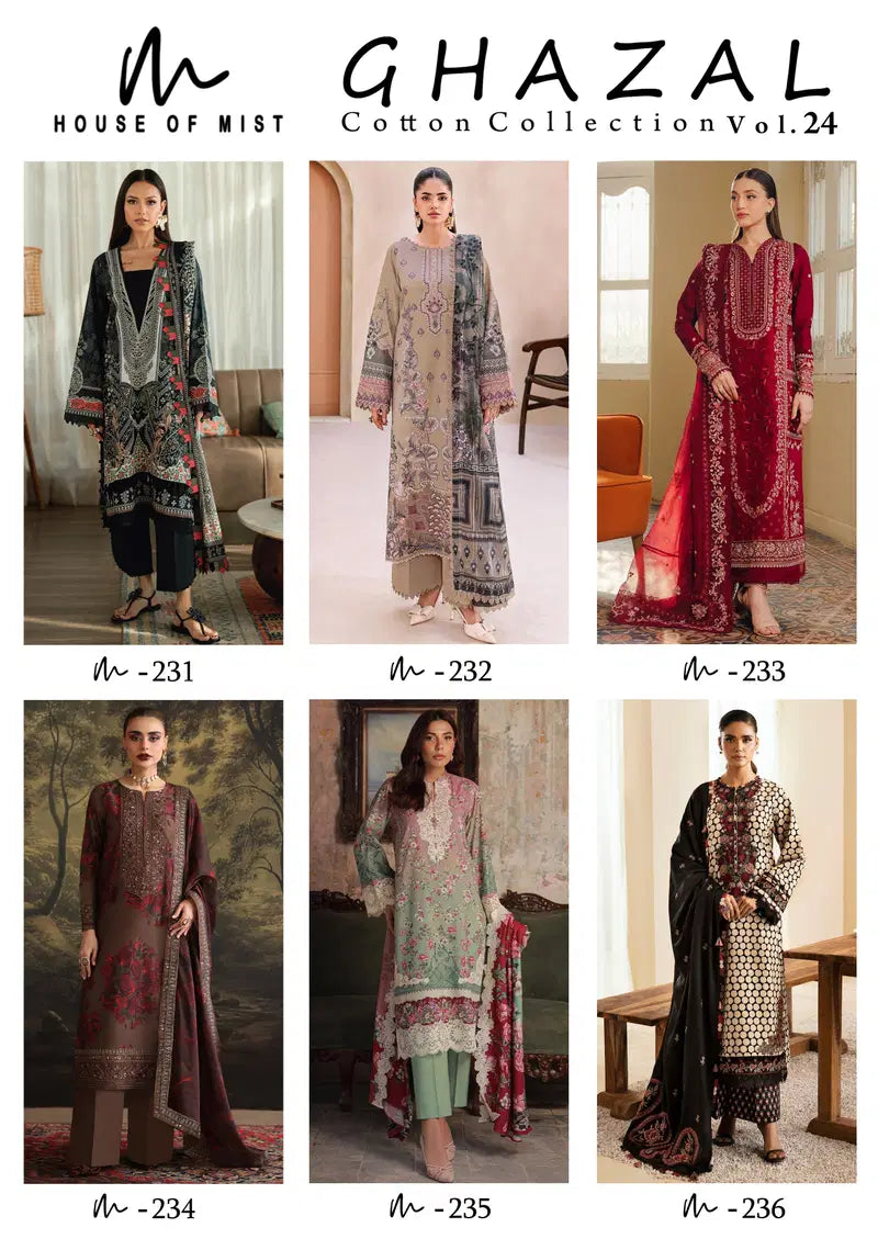 House Of Mist Ghazal Vol 24 Readymade Cotton Karachi Kurti Set