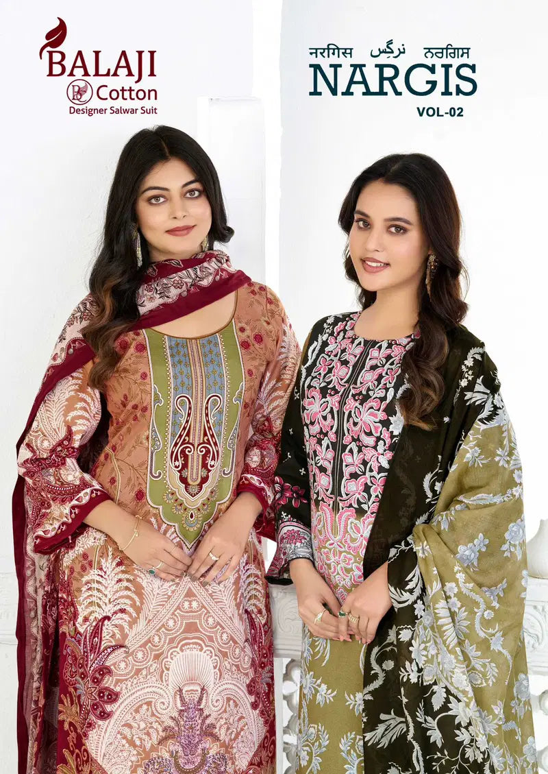 Balaji Nargis Vol 2 Pure Cotton Karachi Dress Material Collection Full Catalog available at wholesale rate.